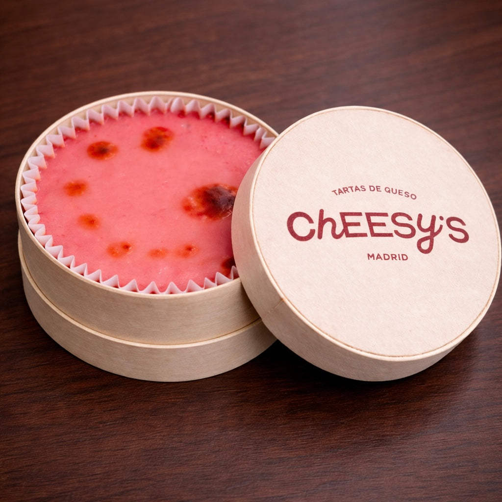 Mini tarta de queso pantera rosa