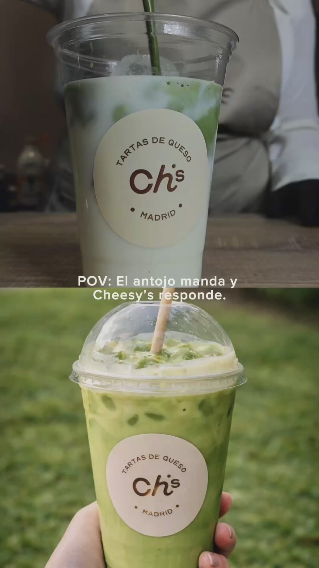 Cargar video: Matcha premium servido con tartas de queso artesanas de Cheesy’s.